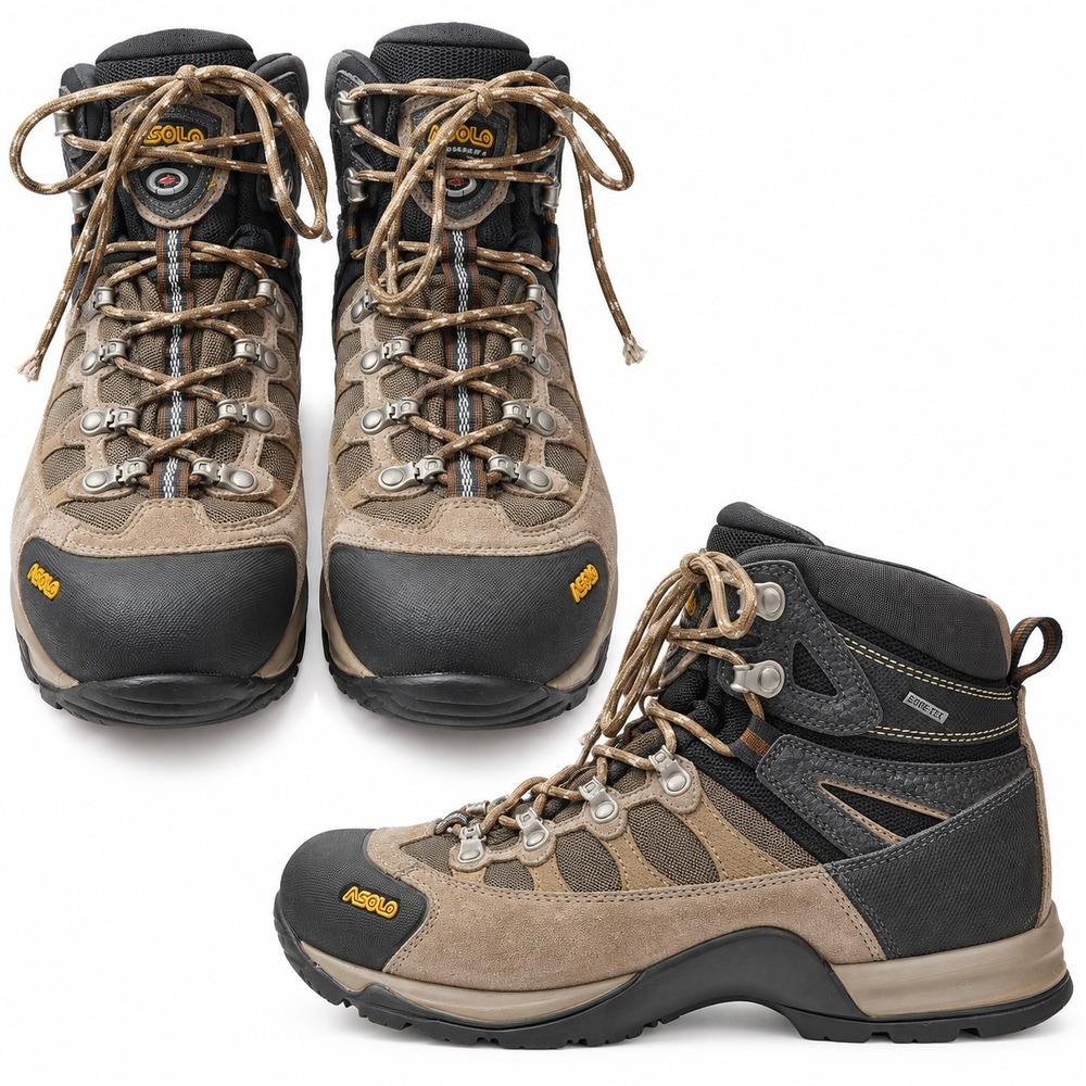 ASOLO Stynger Gore-Tex Waterproof Hiking Boot Womens Sz 10? Black Brown Outdoor